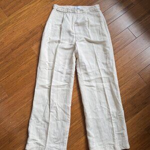 Bershka linen cream pants, size US 4